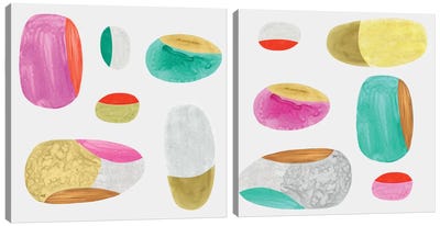 Color Combo Diptych Canvas Art Print - Art Sets | Triptych & Diptych Wall Art