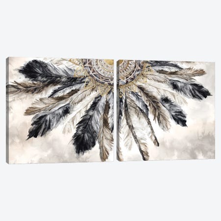 Necklace of Feathers Diptych Canvas Print Set #EWA2HSET006} by Eva Watts Canvas Artwork