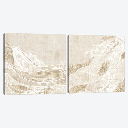 Tidal Waves Diptych  Canvas Print Set #EWA2HSET009} by Eva Watts Canvas Art Print
