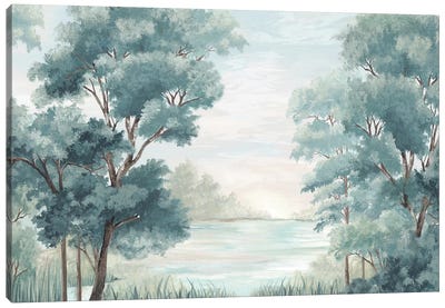 Calm Forest River Canvas Art Print - Eva Watts