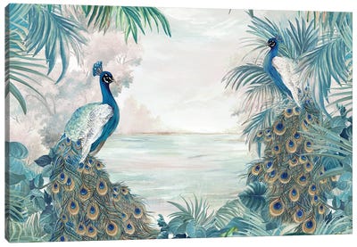 Indian Peafowls Canvas Art Print - Tropical Décor