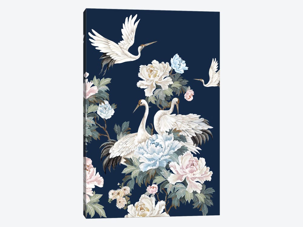 Pearly White Cranes II by Eva Watts 1-piece Art Print