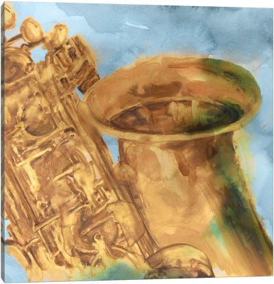 Musical Sax Canvas Art Print - Saxophone Art