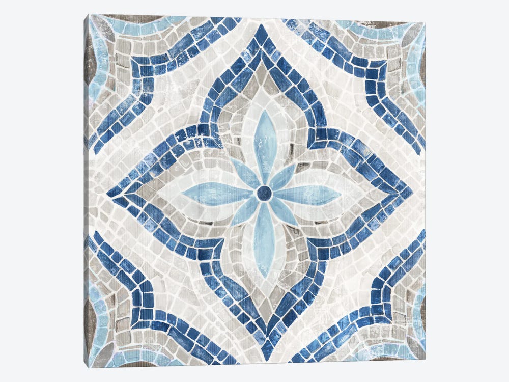 Blue Single  Morrocan Tile by Eva Watts 1-piece Canvas Art Print