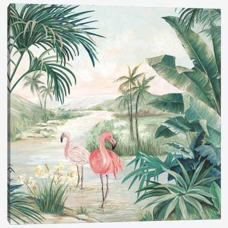 Flamingo Dream Canvas Print #EWA388} by Eva Watts Canvas Art