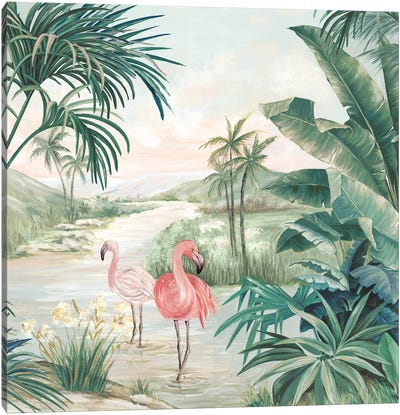 Flamingo Dream Canvas Art Print - Eva Watts