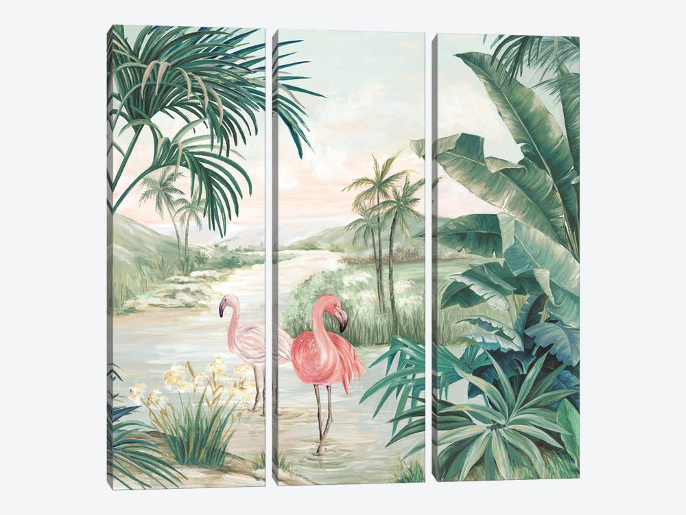 Flamingo Dream by Eva Watts 3-piece Canvas Print