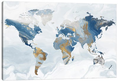Geode Map Canvas Art Print - World Map Art