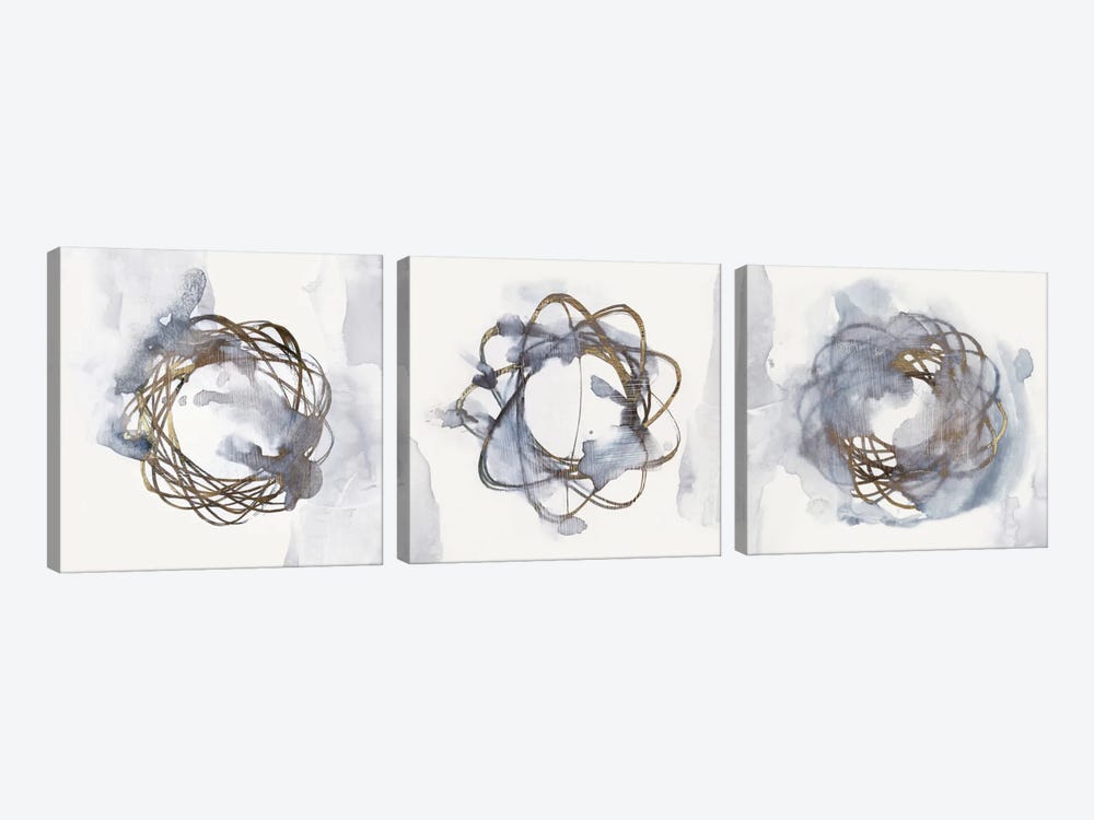 Einstein Atom Triptych by Eva Watts 3-piece Art Print