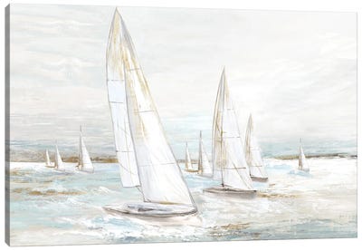 Windswept Sails I Canvas Art Print - Boat Art