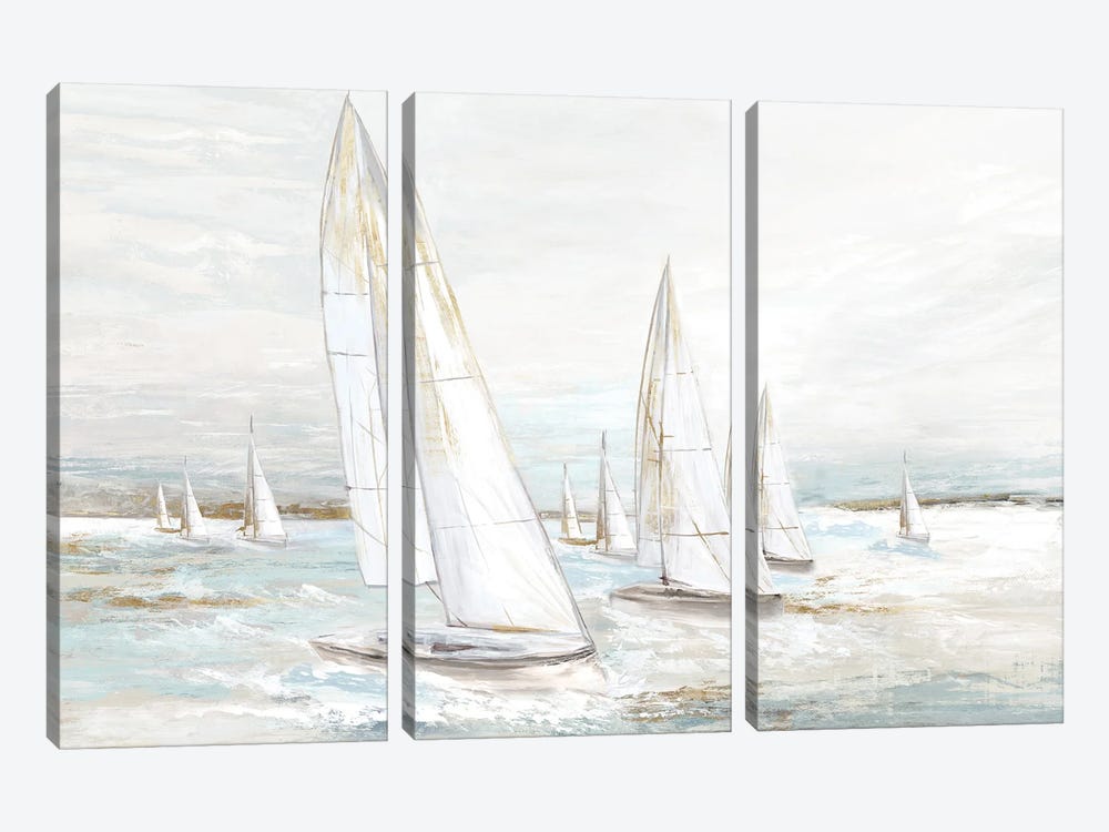 Windswept Sails I by Eva Watts 3-piece Canvas Wall Art