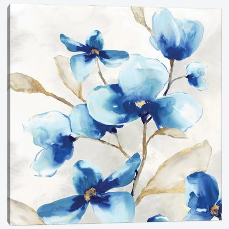 Blue Jardin I Canvas Print #EWA447} by Eva Watts Canvas Art