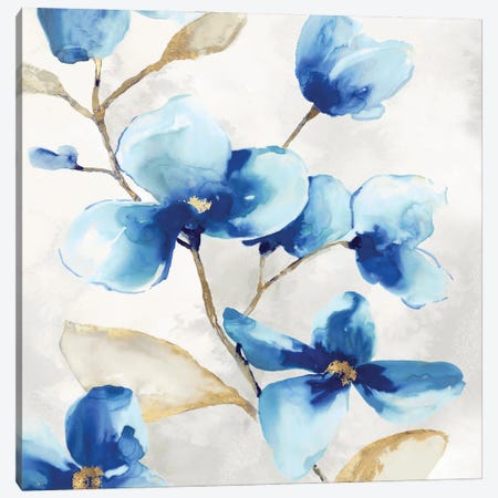 Blue Jardin II Canvas Print #EWA448} by Eva Watts Canvas Print