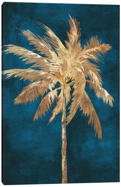 Golden Night Palm Canvas Art Print - Eva Watts