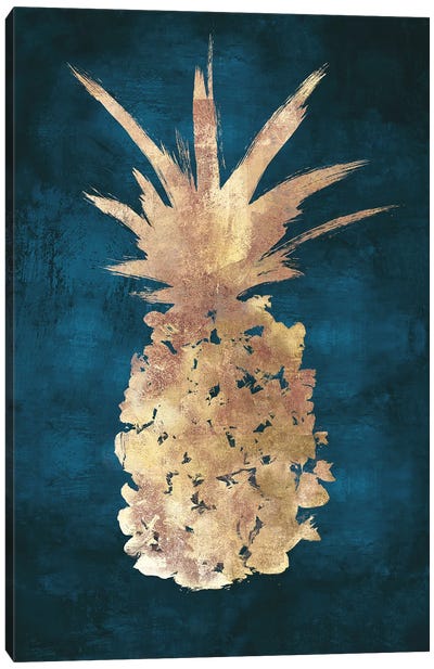 Golden Night Pineapple Canvas Art Print - Pineapple Art
