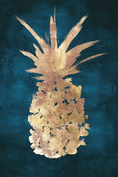 Blue & Gold: Golden Night Pineapple by Eva Watts