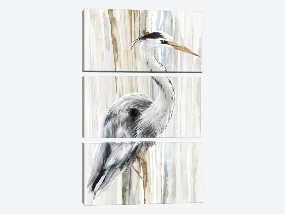 River Heron I by Eva Watts 3-piece Canvas Print