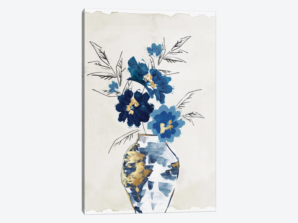 Sapphire Vase by Eva Watts 1-piece Canvas Wall Art