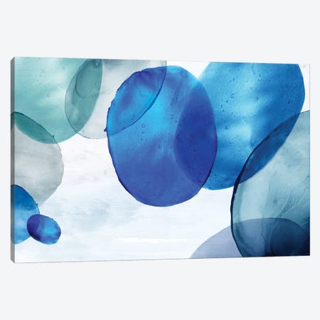 Blue Bubbles Canvas Print #EWA503} by Eva Watts Canvas Artwork