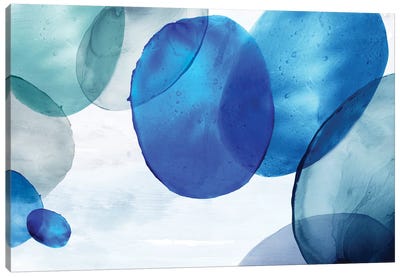Blue Bubbles Canvas Art Print - Eva Watts