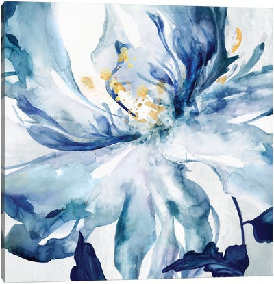 Blue Grande II Canvas Art Print - Abstract Floral & Botanical Art