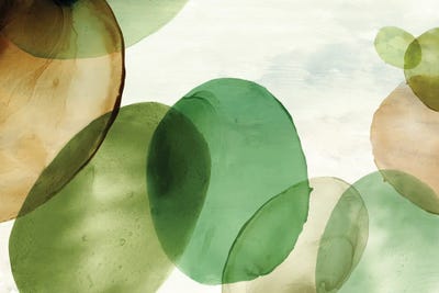 Dark Green Bubbles by Eva Watts canvas print