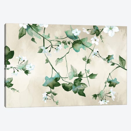 Delicate Green Branches Canvas Print #EWA509} by Eva Watts Canvas Wall Art