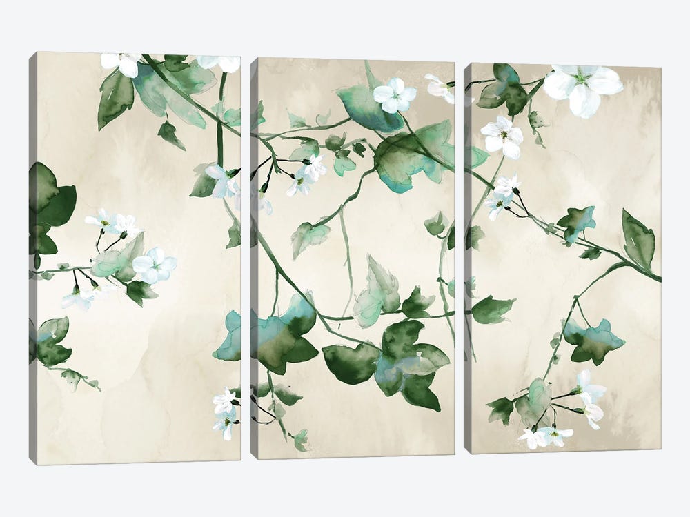 Delicate Green Branches by Eva Watts 3-piece Canvas Art