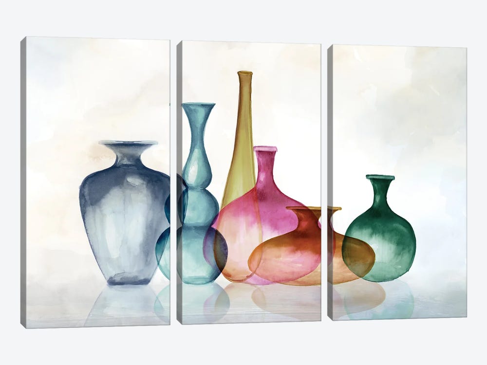 Fall Color Bottles by Eva Watts 3-piece Canvas Art Print