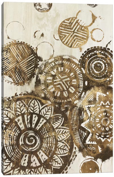 African Circles  Canvas Art Print - Clock Art