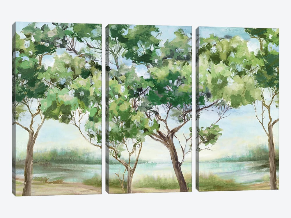 Summer Green Forest I by Eva Watts 3-piece Canvas Print