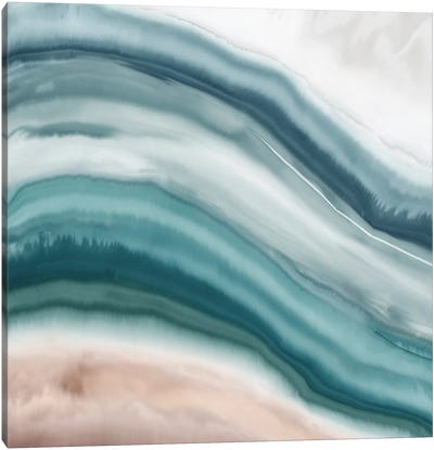 Agate Blue Waves I Canvas Art Print - Eva Watts