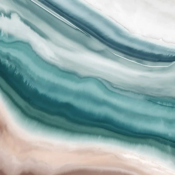 Eva Watts: Agate Blue Waves II by Eva Watts