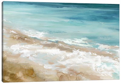Beach Waves Canvas Art Print - Coastal & Ocean Abstracts