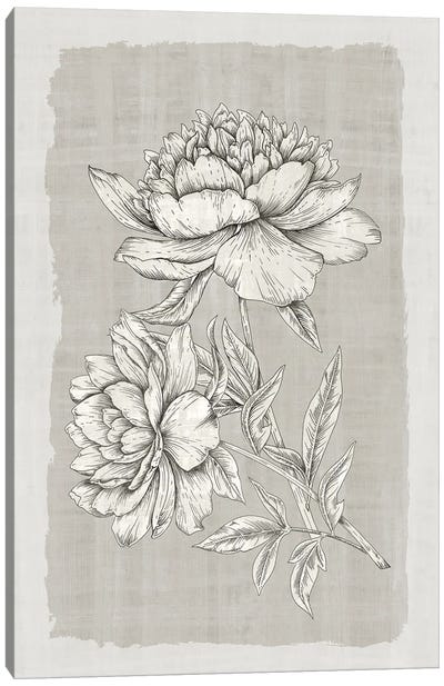 Botanical Linen I Canvas Art Print - Minimalist Flowers