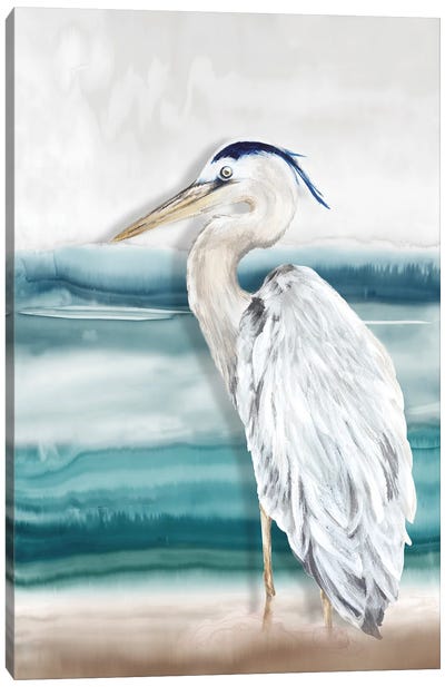 Heron Beach II Canvas Art Print - Heron Art