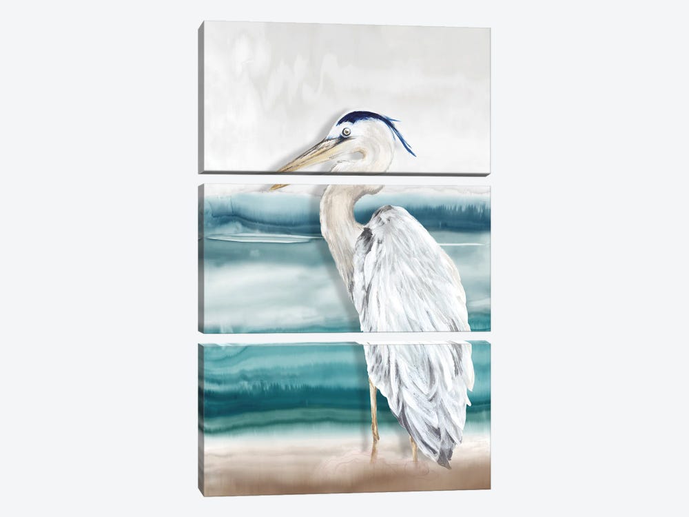 Heron Beach II by Eva Watts 3-piece Canvas Art Print