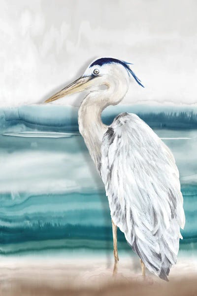 Nautical Living Room: Heron Beach II by Eva Watts