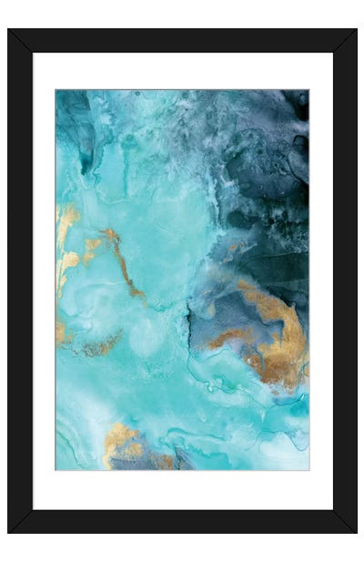 Gold Under The Sea II Paper Art Print - Abstract Art