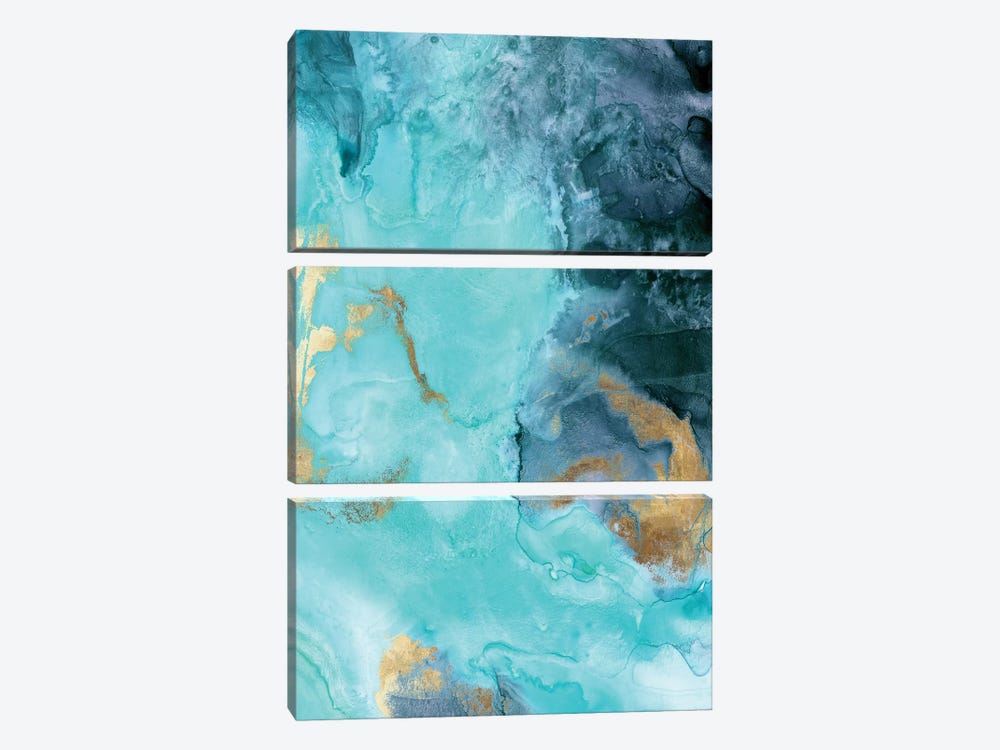 Gold Under The Sea II 3-piece Canvas Wall Art