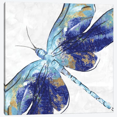Blue Dragonfly  Canvas Print #EWA83} by Eva Watts Canvas Art