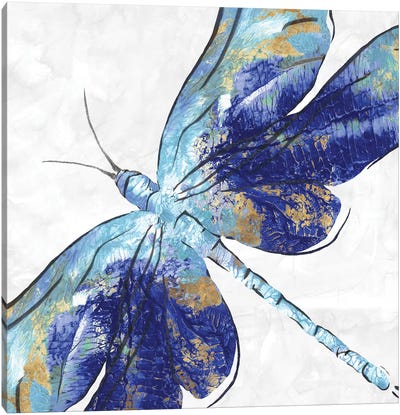 Blue Dragonfly  Canvas Art Print - Insect & Bug Art