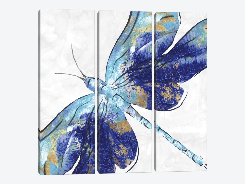 Blue Dragonfly  by Eva Watts 3-piece Canvas Artwork