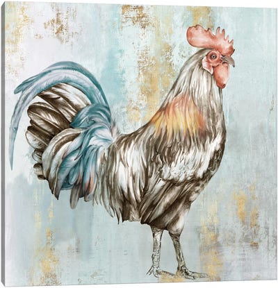 Crock-A-Doodle-Do I  Canvas Art Print - Chicken & Rooster Art