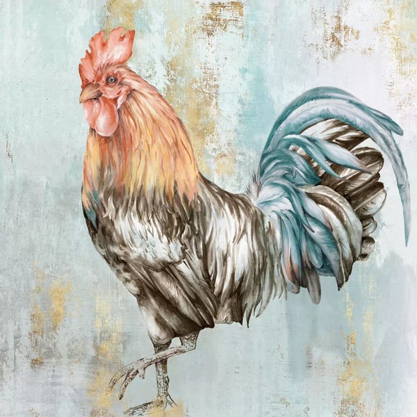 Large Art for Kitchen - Canvas Prints: Crock-A-Doodle-Do II  by Eva Watts