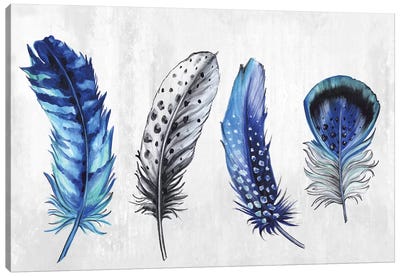 Feather Line up Canvas Art Print - Feather Art