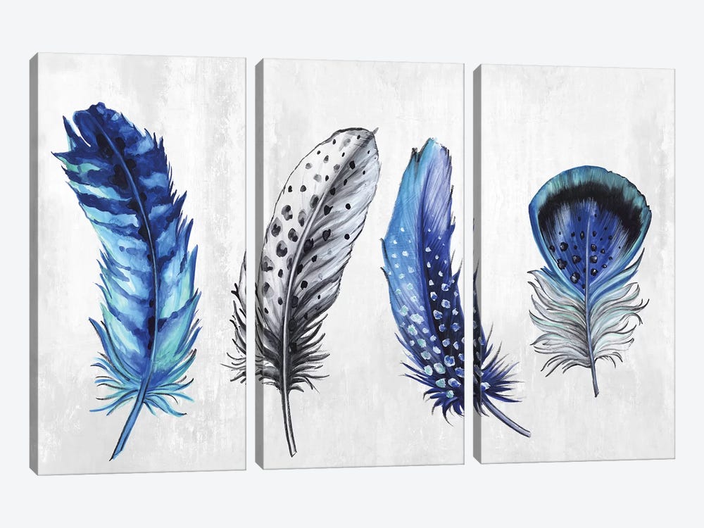 Feather Line up by Eva Watts 3-piece Canvas Art