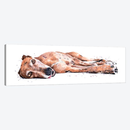 Greyhound Canvas Print #EWC105} by EdsWatercolours Canvas Wall Art