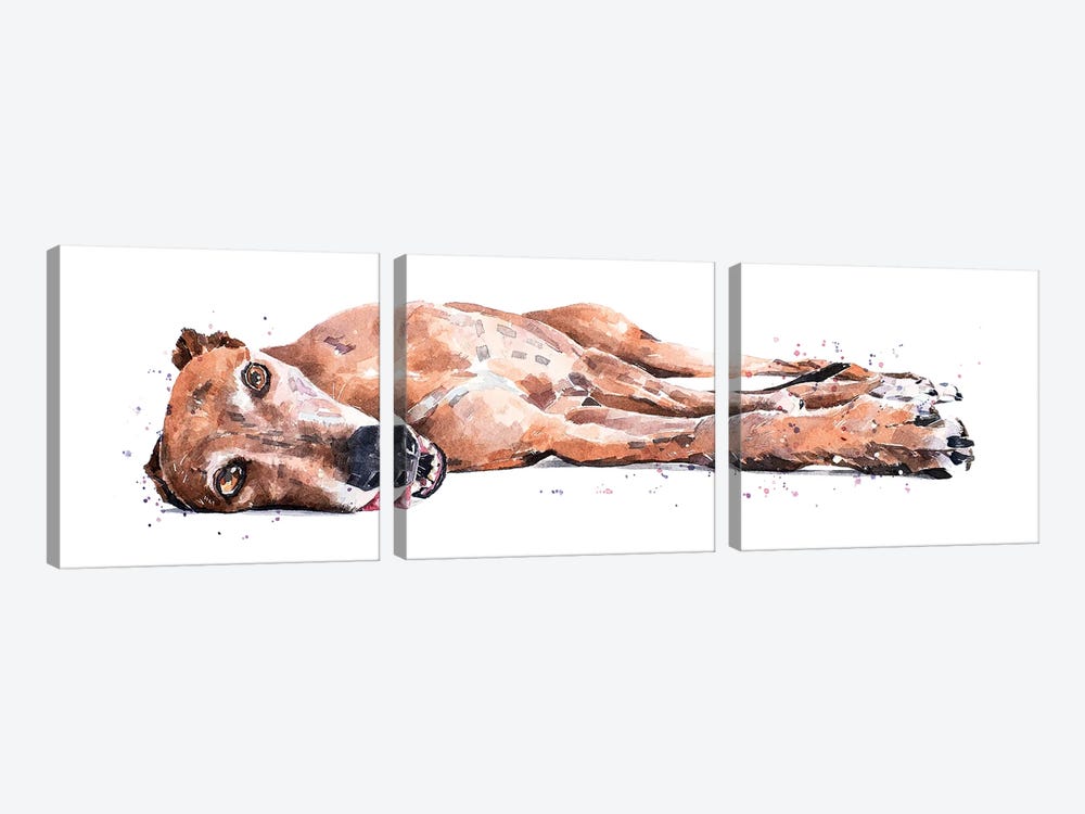 Greyhound by EdsWatercolours 3-piece Art Print