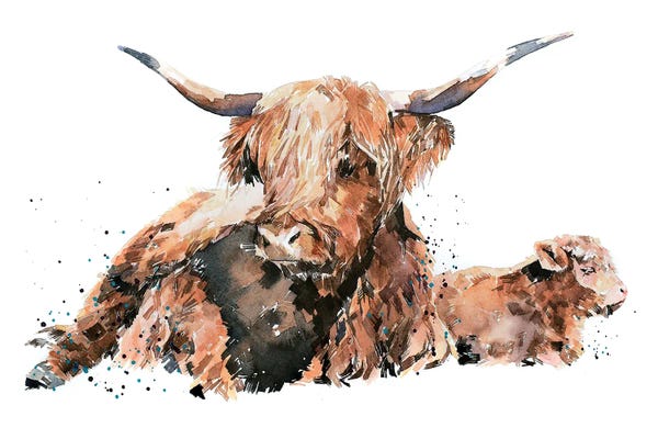 EdsWatercolours: Highland Cattle by EdsWatercolours